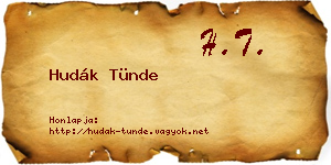 Hudák Tünde névjegykártya